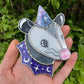 Purple Galaxy Opossum Mini Stained Glass Ornament