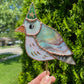 Wizard Pigeon Stained Glass Planter Stake