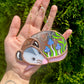 Purple Mushroom Moon Opossum Mini Stained Glass Suncatcher