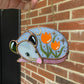 Mini Sleepy Orange Tulip Opossum Stained Glass Ornament