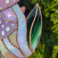 Pink and Purple Iridescent Owl Stained Glass Suncatcher