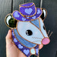 Purple Van Gogh Cowboy Opossum Stained Glass Suncatcher