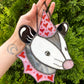 Valentine Opossum Stained Glass Suncatcher