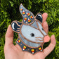 Mini Candycorn Wizard Opossum Stained Glass Suncatcher
