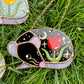 Sleepy Black Tulip Rat Mini Stained Glass Ornament