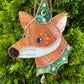 Swirly Green Aventurine Wizard Fox Stained Glass Suncatcher