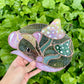 Green Forest Mushroom Rat Stained Glass Suncatcher
