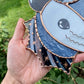 Black and White Wizard Opossum Stained Glass Suncatcher