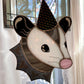 Cosmic Heart Wizard Opossum Stained Glass Suncatcher