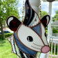 Black and White Wizard Opossum Stained Glass Suncatcher