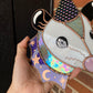 Purple Cosmic Wizard Opossum Stained Glass Suncatcher