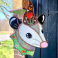 Tulip Wizard Opossum Stained Glass Suncatcher