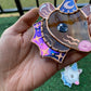 Mini Brown and Blue Wizard Rat Stained Glass Ornament