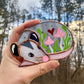 Mini Pink (ver 2) Valentine Sleepy Opossum Stained Glass Suncatcher