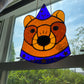Blue Wizard Bear Stained Glass Suncatcher