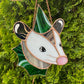 Swirly Green Aventurine Wizard Opossum Stained Glass Suncatcher