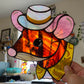 Banana Mouse Stained Glass Suncatcher