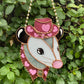 Lovely Cowboy Opossum Stained Glass Suncatcher
