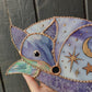 Large Celestial Purple Fox Stained Glass Suncatcher