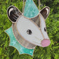 Blue Dream Wizard Opossum Stained Glass Suncatcher
