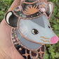 Mini Black Iridescent Cowboy Opossum Mini Stained Glass Suncatcher