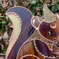 Golden Squirrel Wizard Stained Glass Suncatcher