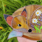 Large Wildflower Fox Stained Glass Suncatcher