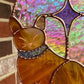 Orange Star Cat Stained Glass Suncatcher