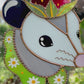 Strawberry Opossum Stained Glass Suncatcher