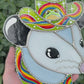 Pride Frog Cowboy Opossum Stained Glass Suncatcher
