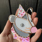 Iridescent Pink Lovely Opossum Mini Stained Glass Suncatcher