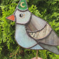 Wizard Pigeon Stained Glass Planter Stake