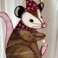 Lovely Wizard Opossum Stained Glass Suncatcher