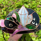 Black Crystal Rat Stained Glass Mirror