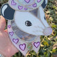 Iridescent Heart Cowboy Opossum Stained Glass