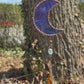 Blue Iridescent and Gold Sun and Moon Suncatcher