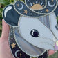 Mixed Metal Celestial Opossum Stained Glass Suncatcher