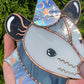 Irridescent Periwinkle Wizard Opossum Stained Glass Suncatcher