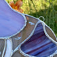 Purple Mushroom Opossum Stained Glass Suncatcher