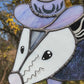 Purple Van Gogh Cowboy Opossum Suncatcher