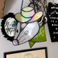 Green Cowboy Opossum Stained Glass Suncatcher