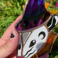 Mini Iridescent Wizard Opossum Stained Glass Suncatcher