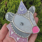Pink and Purple Wizard Opossum Mini Stained Glass Suncatcher