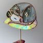 Stained Glass Opossum Planter Stake