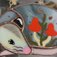 Mini Orange Mushroom Opossum Stained Glass Ornament