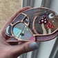Irridescent Mushroom Opossum Stained Glass Ornament