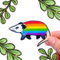 Rainbow Pride Opossum Vinyl Sticker 3"
