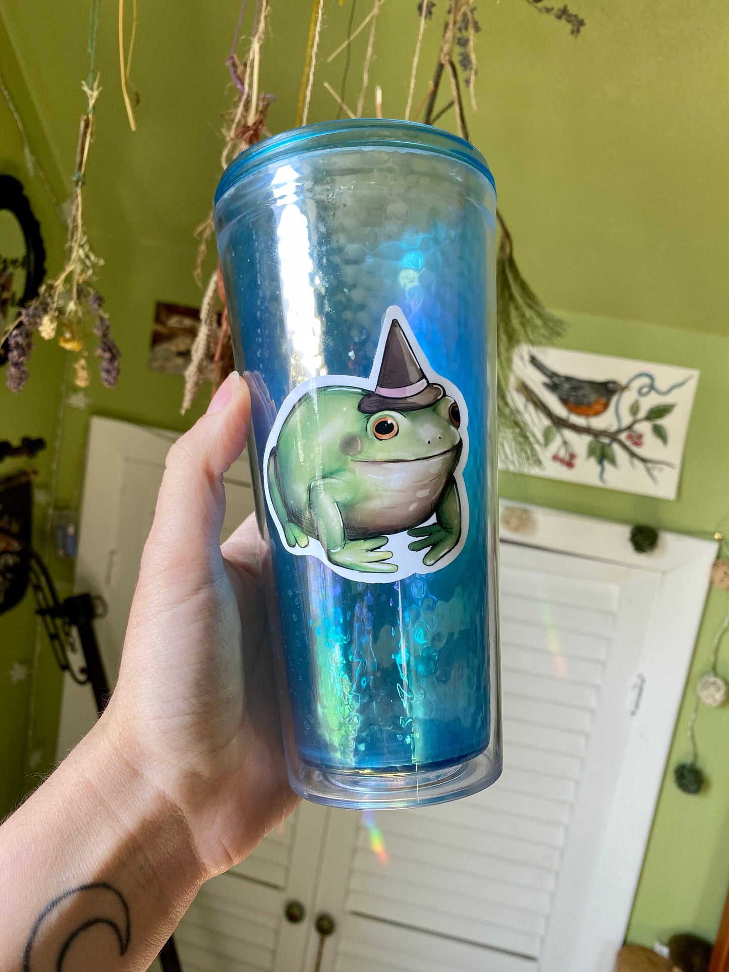 Wizard Frog Vinyl Waterproof Sticker 3"