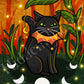 The Moon Cat Halloween Giclee Print