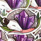 Amethyst Crystal Guardian Opossum Waterproof Vinyl Sticker 3.5"